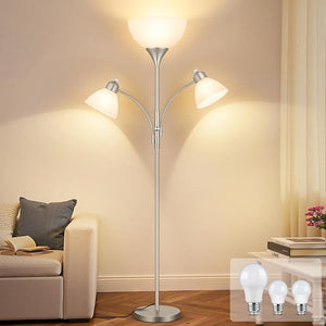 72" Dimmable Torchiere Floor Lamp with 2 Reading Lights
