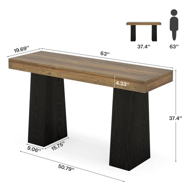 63-Inch Rustic Bar Height Table