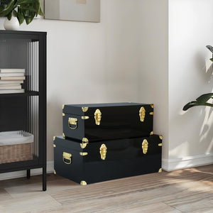 Clear Acrylic Storage Chest Set of 2 with Handles & Hasps