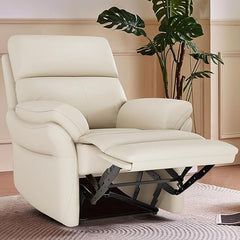 Genuine Leather Recliner Chair – Oversized Ergonomic Lazy Boy with Footrest
