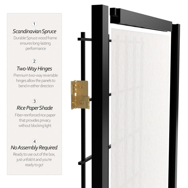 5-Panel Shoji Screen Room Divider – Rice Paper & Wood