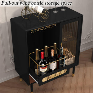 Modern Coffee Bar Cabinet with Wine Glass Rack