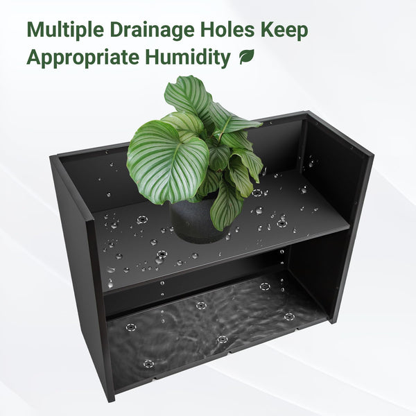 Metal Rectangular Outdoor Planter Box with Drainage Holes