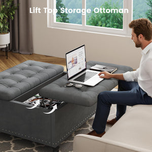 Large Square Storage Ottoman with Lift Top