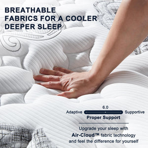 Hybrid Mattress in a Box – Gel Memory Foam & Pocketed Coils, Medium Firm, 12 Inch