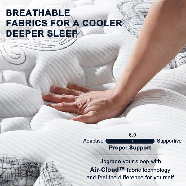 Hybrid Mattress in a Box – Gel Memory Foam & Pocketed Coils, Medium Firm, 12 Inch