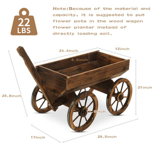 Rustic Wooden Wagon Planter