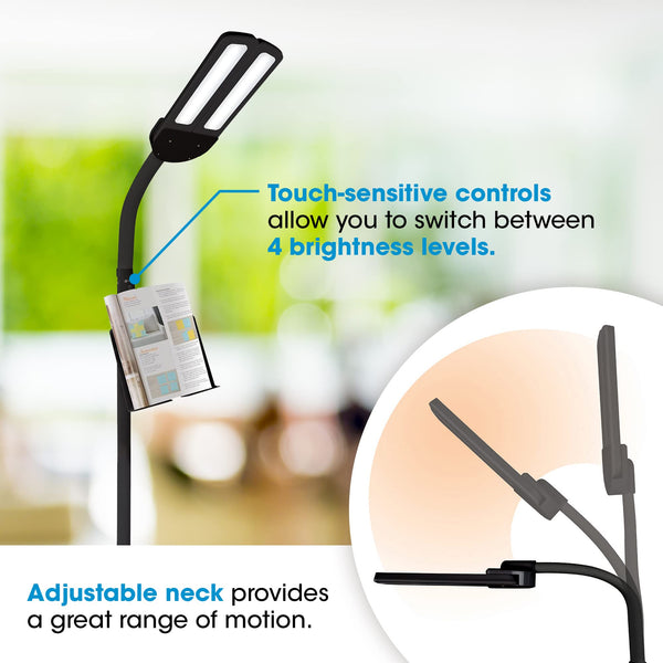 Dual Shade LED Floor Lamp with USB Charging Port