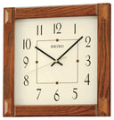 Brown Square Wood Wall Clock with Quartz Movement