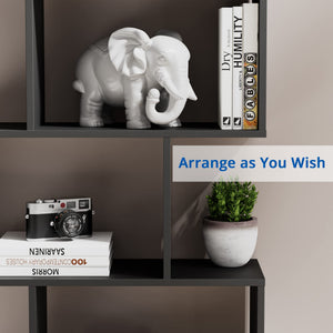 5-Tier S-Shaped Bookshelf with Room Divider