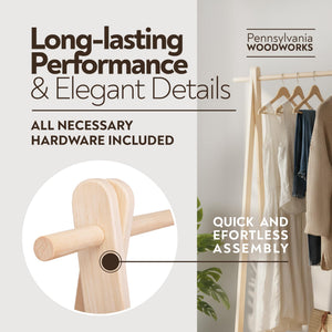 Solid Maple Wood Garment Rack
