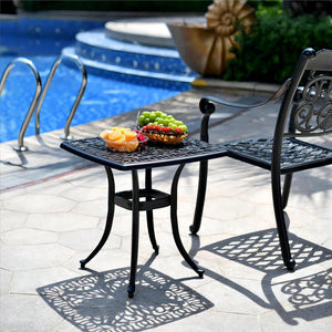 Cast Aluminum Square Outdoor Side Table – Set of 1 or 2