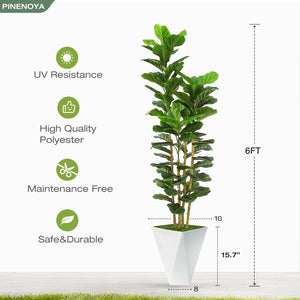 Artificial Fiddle Leaf Fig Tree with Planter – 6 ft