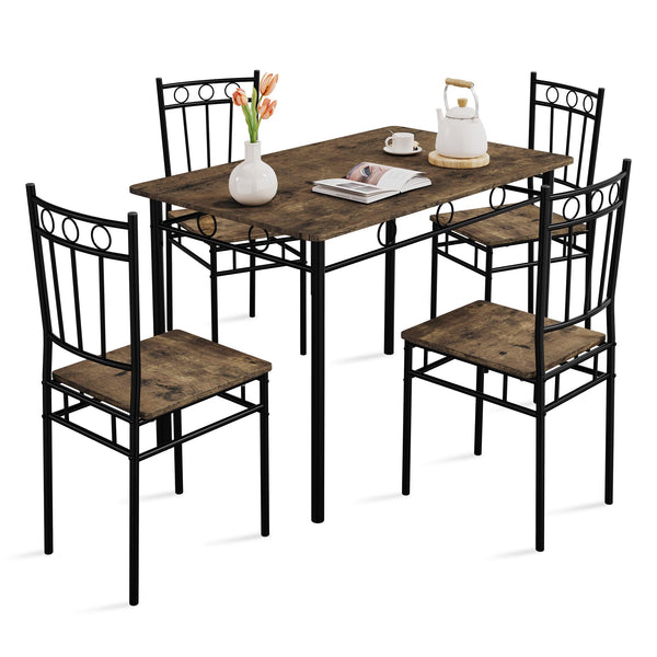 5-Piece Dining Table Set with 4 Chairs