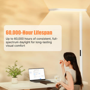 LED Floor Lamp with Motion Sensor – 9500LM, 4000K, Dimmable, Eye-Care Standing Light