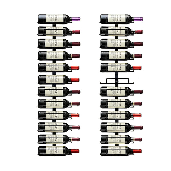 Wall Mount Wine Rack – Black Metal Bottle Holder