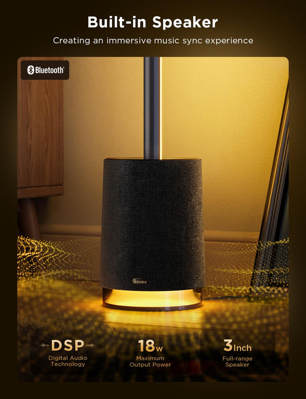 Smart LED Floor Lamp with Bluetooth Speaker