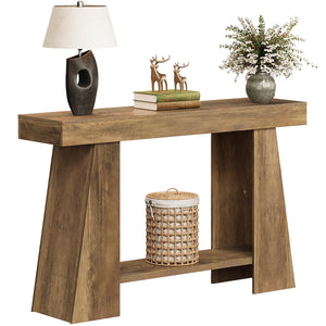 47-Inch 2-Tier Farmhouse Console Table with Storage Shelf