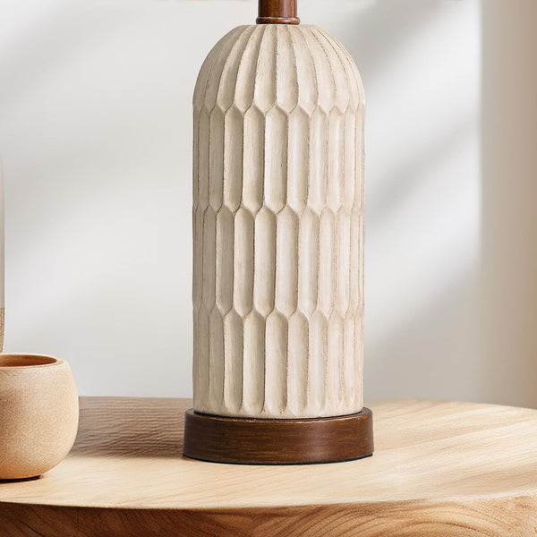 Farmhouse Bedside Table Lamps Set of 2 with USB Charging Ports