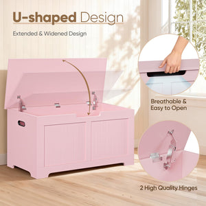 Wooden Storage Chest with Safety Hinges & Storage Bench