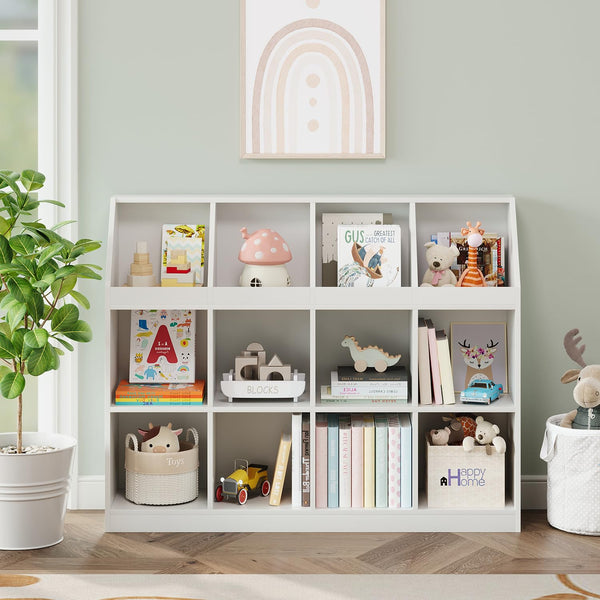 12-Cube Wooden Storage Bookcase