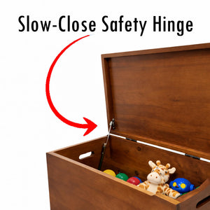 Solid Wood Storage Chest with Lid & Handles