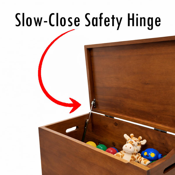 Solid Wood Storage Chest with Lid & Handles
