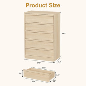 5-Drawer Dresser with Large Storage Drawers