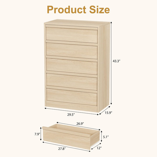 5-Drawer Dresser with Large Storage Drawers