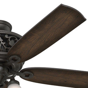 54-Inch Traditional Ceiling Fan with LED Lights and Remote