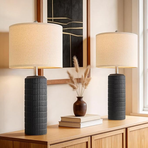 Farmhouse Ceramic Table Lamps Set of 2