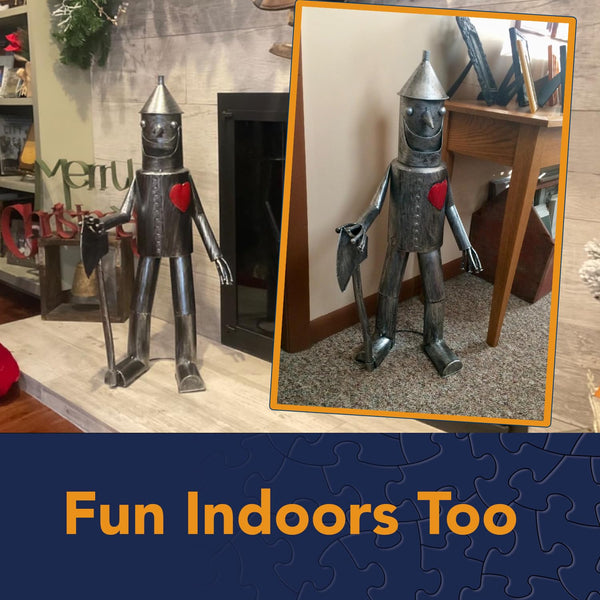 Tin Woodsman Metal Garden Statue – Whimsical Outdoor Yard Art