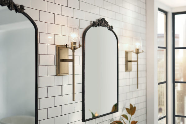 1-Light Wall Sconce with Clear Seeded Glass – Champagne Bronze