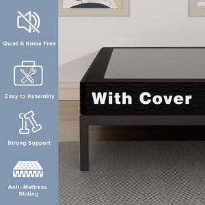 5-Inch Low Profile Box Spring with Fabric Cover & Heavy Duty Metal Frame