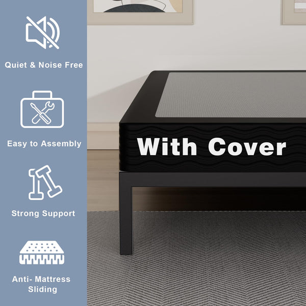 5-Inch Low Profile Box Spring with Fabric Cover & Heavy Duty Metal Frame