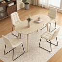 63" Oval Dining Table for 4–6 – Mid-Century Modern with Solid Wood Legs