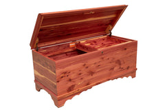 Amish Cedar Hope Chest with Waterfall Top & Storage Tray