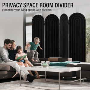 4-Panel Arched Wood Room Divider