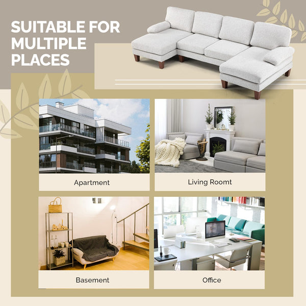 U-Shaped Sectional Couch with Dual Chaise
