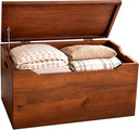 Solid Wood Storage Chest with Lid & Handles