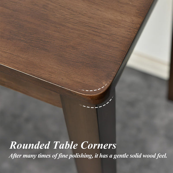 Solid Wood Computer Desk with Drawers – Mid-Century Modern Writing Desk