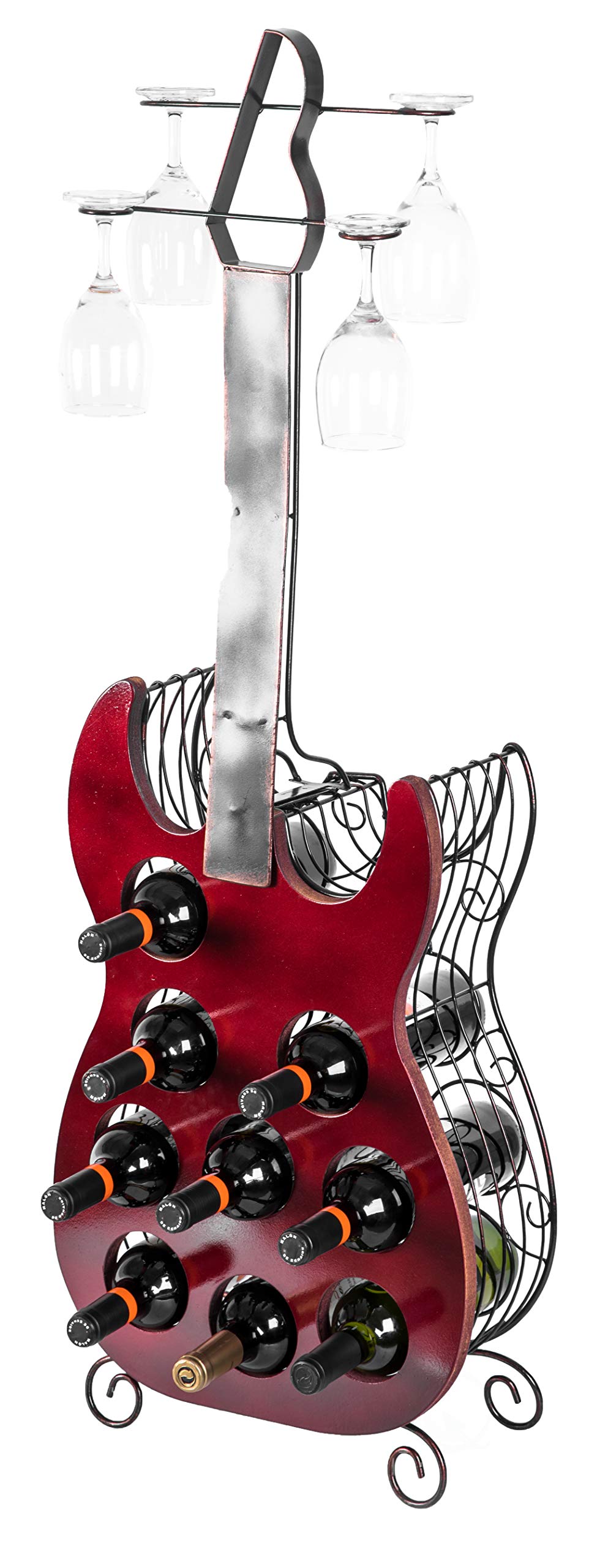Guitar-Shaped Wine Bottle Holder & Rack