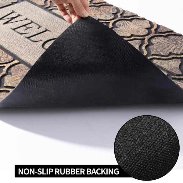 Non-Slip Rubber Doormat 24x36 Inch – Indoor Outdoor Entrance Mat
