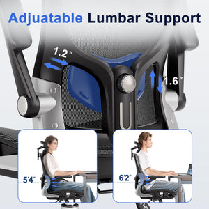 Ergonomic Mesh Office Chair with 3D Armrests & Adjustable Lumbar Support