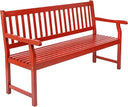 Acacia Wood Outdoor Garden Bench – 3-Seat Slat-Back, 600 lbs Support