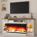 70" Electric Fireplace TV Stand with 3-Sided Glass