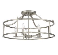 5-Light Semi-Flush Mount Ceiling Light Drum Shade