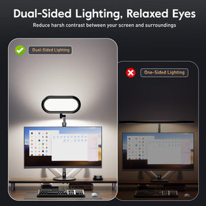 LED Desk Lamp with 3D Ambient Light & Adjustable Swing Arm