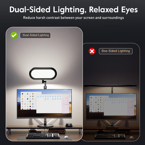 LED Desk Lamp with 3D Ambient Light & Adjustable Swing Arm