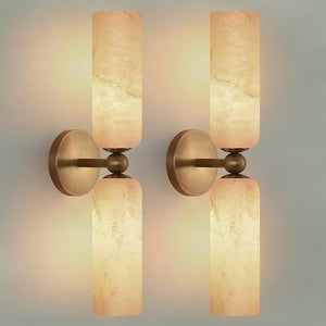 Alabaster Wall Sconce – Brass Hardwired Wall Light